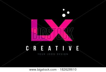 Lx L X Letter Logo With Purple Low Poly Pink Triangles Concept