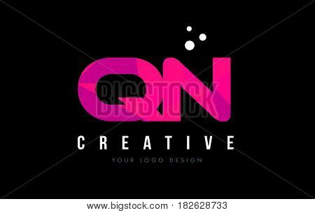 Qn Q N Letter Logo With Purple Low Poly Pink Triangles Concept