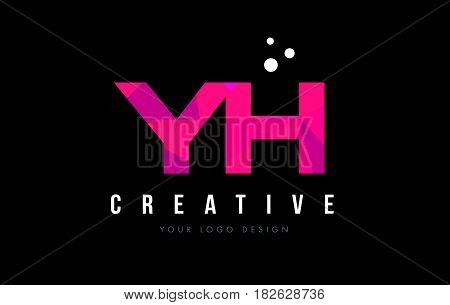 Yh Y H Letter Logo With Purple Low Poly Pink Triangles Concept