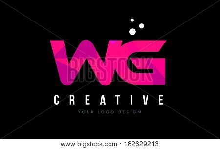 Wg W G Letter Logo With Purple Low Poly Pink Triangles Concept