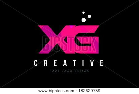 Xg X G Letter Logo With Purple Low Poly Pink Triangles Concept