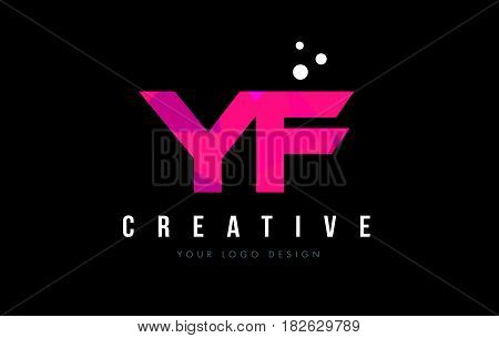 Yf Y F Letter Logo With Purple Low Poly Pink Triangles Concept