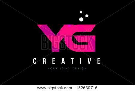 Yg Y G Letter Logo With Purple Low Poly Pink Triangles Concept