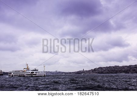 Pessenger ship in Bosphorus - Istanbul Turkey