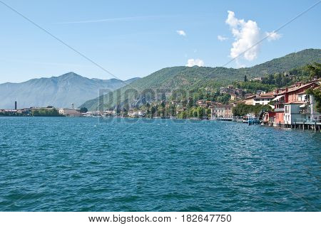 view of Lake Iseo from the city of lovere