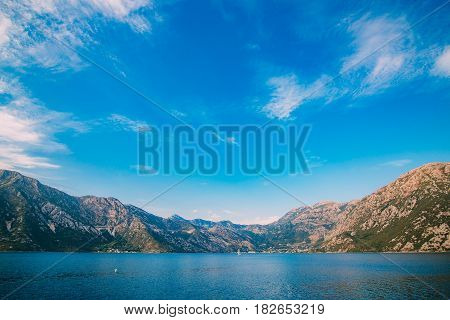 Beautiful nature mountains landscape. Kotor bay, Montenegro