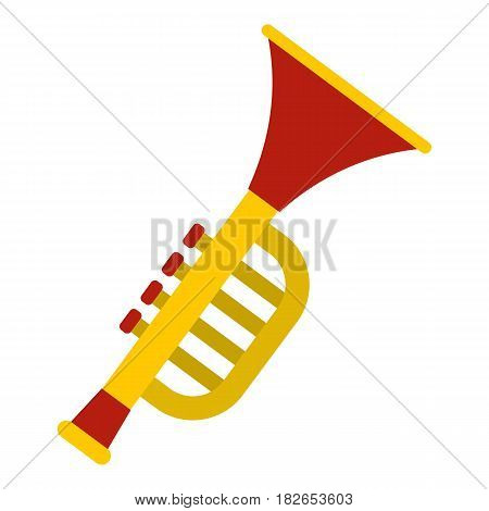 Colorful trumpet toy icon flat isolated on white background vector illustration