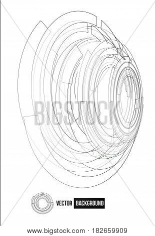 point and line black card. circle illustration