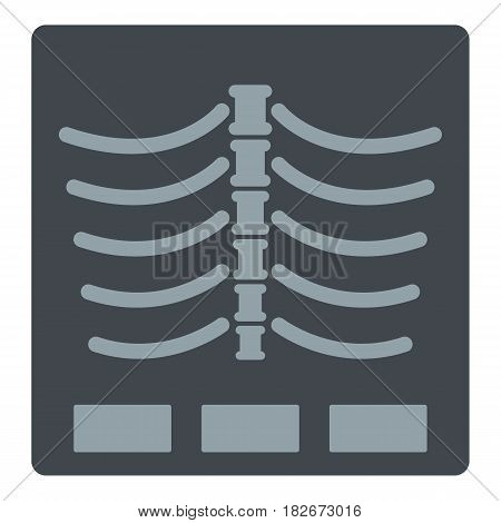X Ray photo icon flat isolated on white background vector illustration