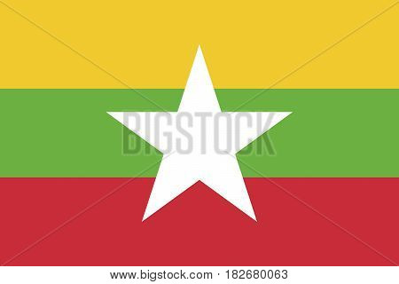 Illustration of the national flag of Myanmar