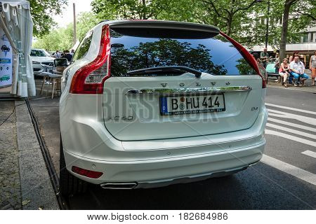 BERLIN - JUNE 05 2016: Mid-size luxury crossover SUV Volvo XC90. Rear view. Classic Days Berlin 2016.