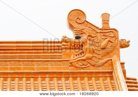 Orange Dragon Statue