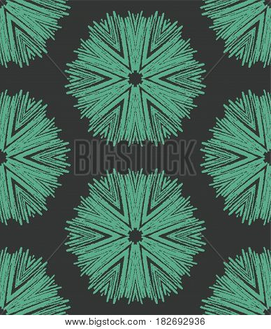 Abstract vector circle floral pattern, Seamless vector pattern