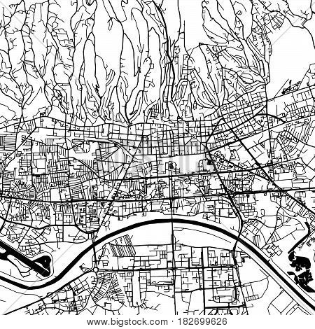Zagreb Croatia Vector Map