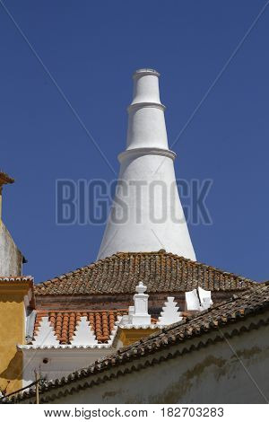 Sintra, Portugal, April 7, 2017 : Giant Chimney Of The Kitchen Of Palace Of Sintra, For A Long Time