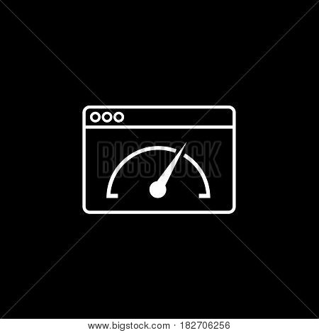 Page speed line icon, seo and development, browser sign, a linear pattern on a black background, eps 10.