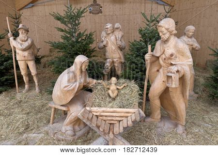 christmas crib in strobl, austria
