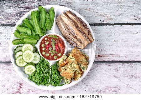 Spicy Shrimp Paste Dip As Nam Prik Kapi