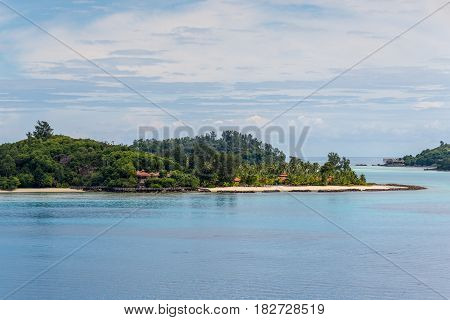 View of the beaches on the Sainte Anne Marine National Park Seychelles Indian Ocean East Africa