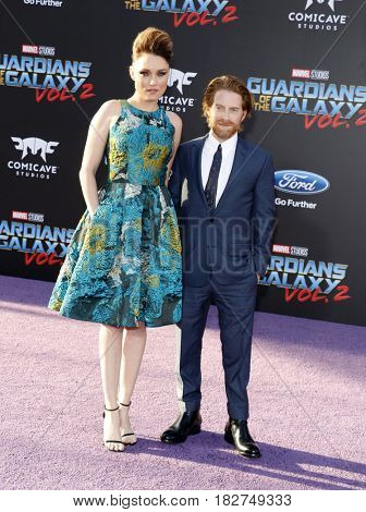 Seth Green and Clare Grant at the Los Angeles premiere of 'Guardians Of The Galaxy Vol. 2' held at the Dolby Theatre in Hollywood, USA on April 19, 2017.