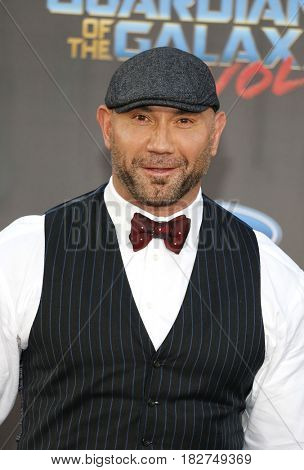 Dave Bautista at the Los Angeles premiere of 'Guardians Of The Galaxy Vol. 2' held at the Dolby Theatre in Hollywood, USA on April 19, 2017.