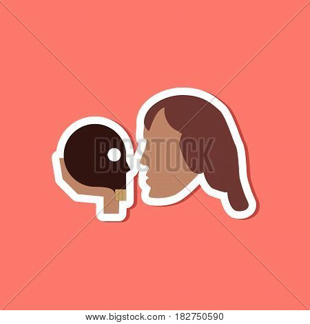 paper sticker on stylish background of Hamlet