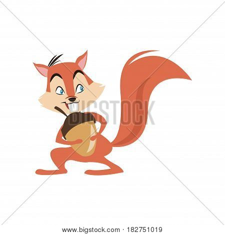Squirrel cartoon icon. Animal cute adorable and creature theme. Isolated design. Vector illustration