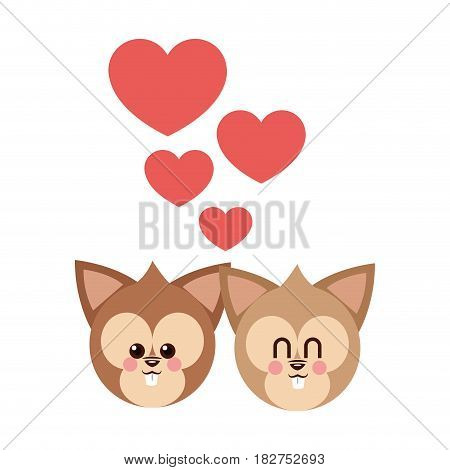 Squirrel cartoon in love icon. Animal cute adorable and creature theme. Isolated design. Vector illustration