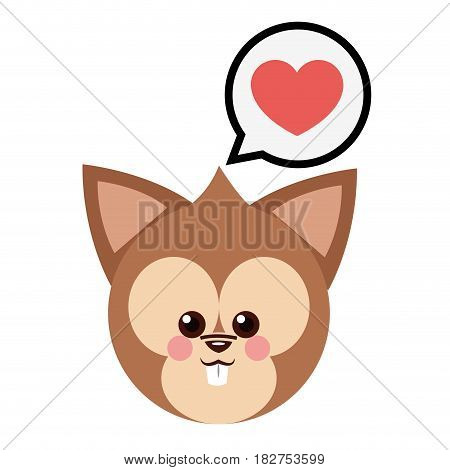 Squirrel cartoon in love icon. Animal cute adorable and creature theme. Isolated design. Vector illustration