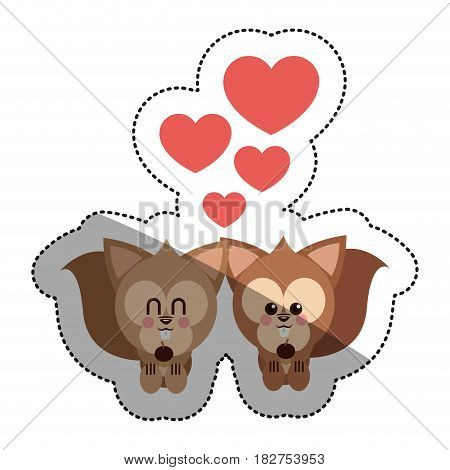 Squirrel cartoon in love icon. Animal cute adorable and creature theme. Isolated design. Vector illustration