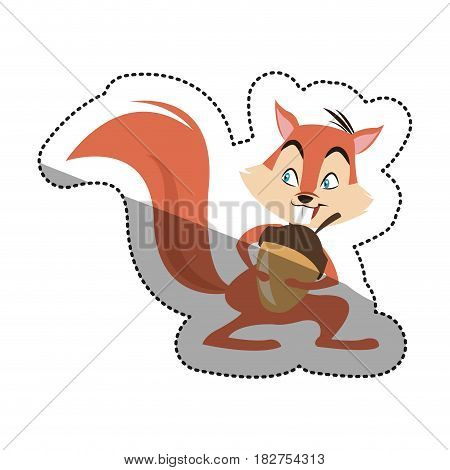 Squirrel cartoon icon. Animal cute adorable and creature theme. Isolated design. Vector illustration