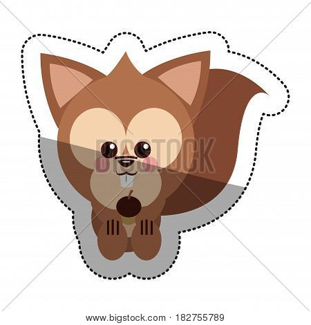 Squirrel cartoon icon. Animal cute adorable and creature theme. Isolated design. Vector illustration