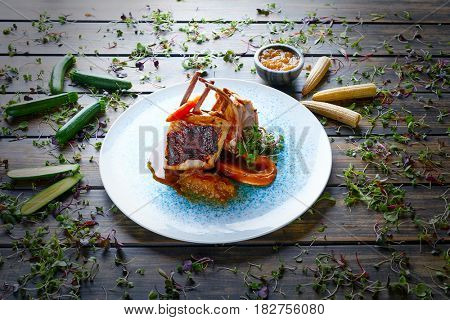 Lamb ribs with sweet potato parmentier recipe cuisine