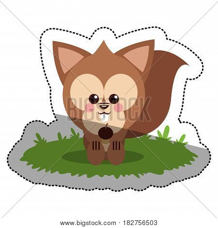 Squirrel cartoon icon. Animal cute adorable and creature theme. Isolated design. Vector illustration