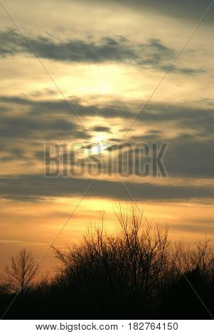 A middle Tennessee sunset on a winter eveing
