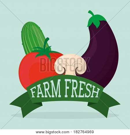 farm fresh vegetables liifestyle healthy sticker vector illustration eps 10