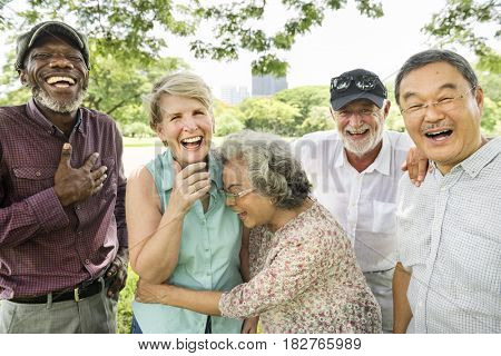 Group of Senior Retirement Friends Happiness Concept