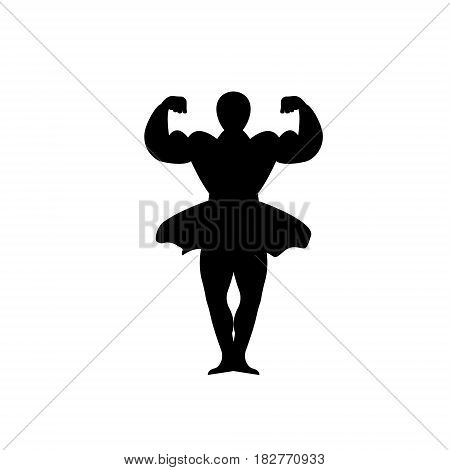bodybuilder dancer isolated on white background. Vector illustration.