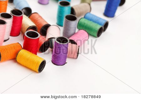 bobbins of lurex thread
