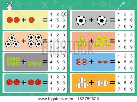 addition the object and write the correct answer math worksheet
