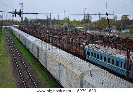 A Huge Number Empty Freight Cars Are In The Pavlograd Railway Depot