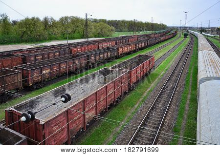 A Huge Number Empty Freight Cars Are In The Pavlograd Railway Depot