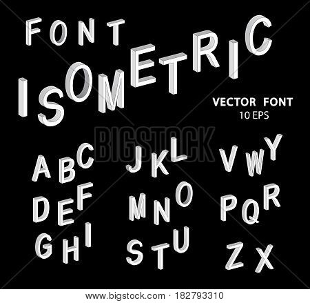 Set Of Vector Letters Of The Isometric View.