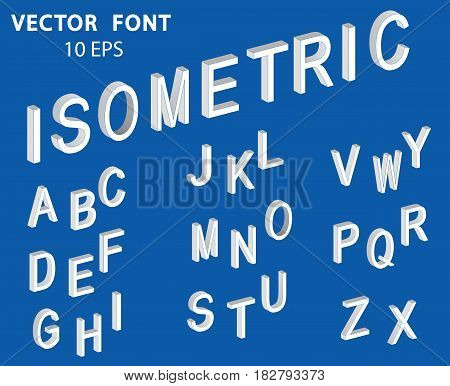 Set Of Vector Letters Of The Isometric View.