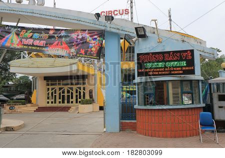 HANOI VIETNAM - NOVEMBER 24, 2016: Hanoi Circus Rapxiec Trung Uong ticket office.