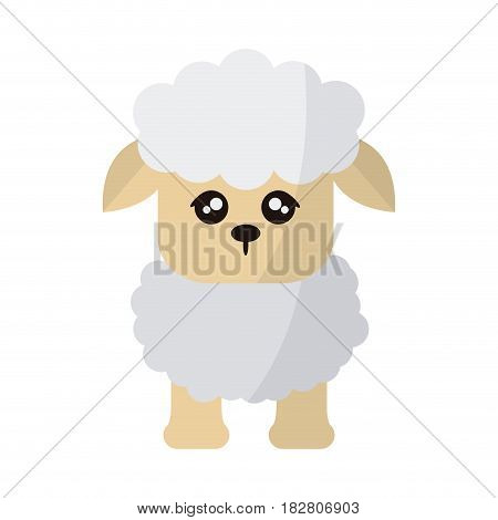 sheep animal cartoon icon over white background. colorful design. vector illustration