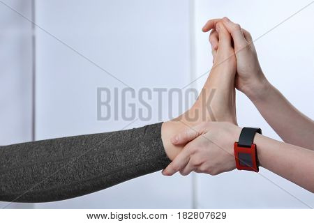 Physiatrist doing foot massage