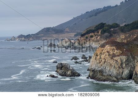 California Coast and the rocks by the sea