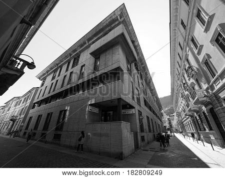 Brutalist Architecture In Via 5 Giornate In Como In Black And White