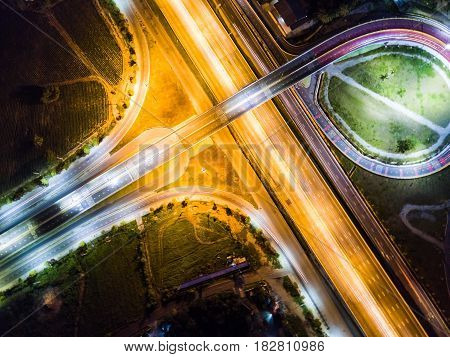 Night Scene Of The Over Pass